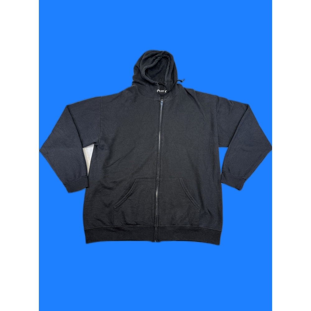 ATHLETIC WORKS Full Zip Hoodie XL (46 48) Black Cotton Blend Regular Fit